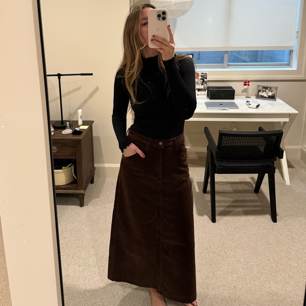 Brown corduroy J.Galt maxi skirt